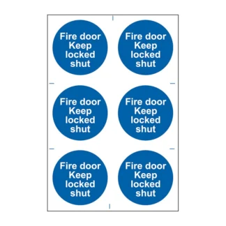 Spectrum Industrial Lock Fire Door - Mandatory Stickers 6pcs