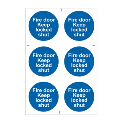 Spectrum Industrial Lock Fire Door - Mandatory Stickers 6pcs