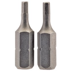 DRAPER 2.5mm X 25mm 1/4" Hex Bit Pkt of 2