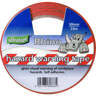 Ultratape Red/White 33m Self-Adhesive Hazard Tape
