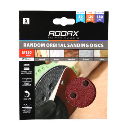 Random Orbital Sanding Discs-Mixed-Red 150mm - Image 2