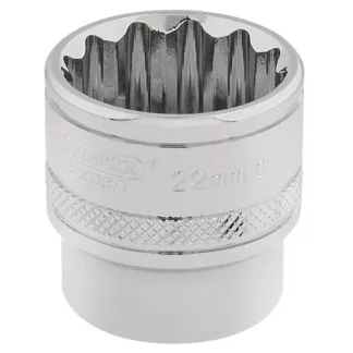 Draper Expert 12 Point Socket, 3/8", 22mm