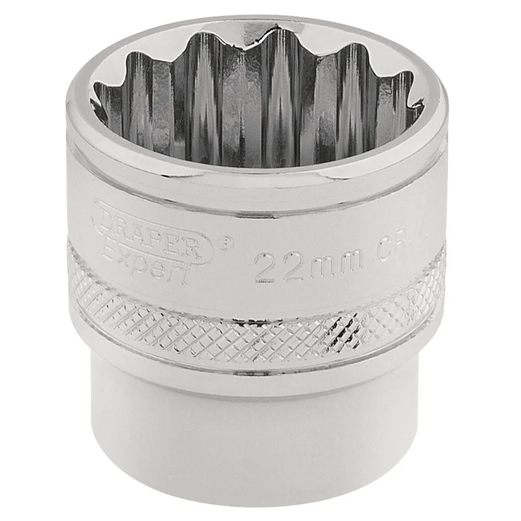 Draper Expert 12 Point Socket, 3/8", 22mm