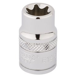 DRAPER TX-STAR® SOCKET, 3/8" SQ. DR. E12