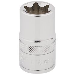 DRAPER TX-STAR® Socket,1/2" SQ. DR. E18