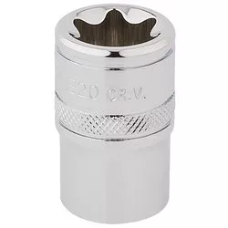 DRAPER TX-STAR® SOCKET, 1/2" SQ. DR., E20
