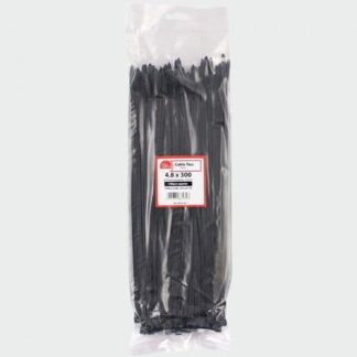 Timco 4.8 X 200 Cable Tie - Black 100 Pack
