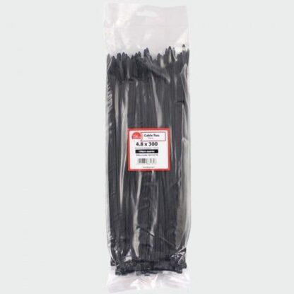 Timco 4.8 X 200 Cable Tie - Black 100 Pack