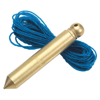 Solid Brass Plumb Bob with Nylon Line, 100G, 5m