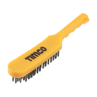 Plastic Handle Scratch Brush - Steel 6 Rows
