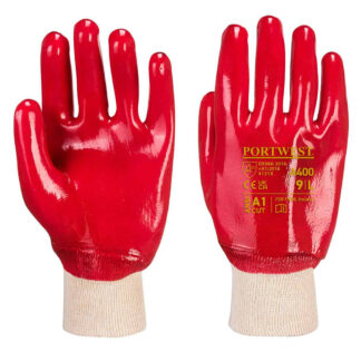 A400 PVC Knitwrist Safety Gloves Size L