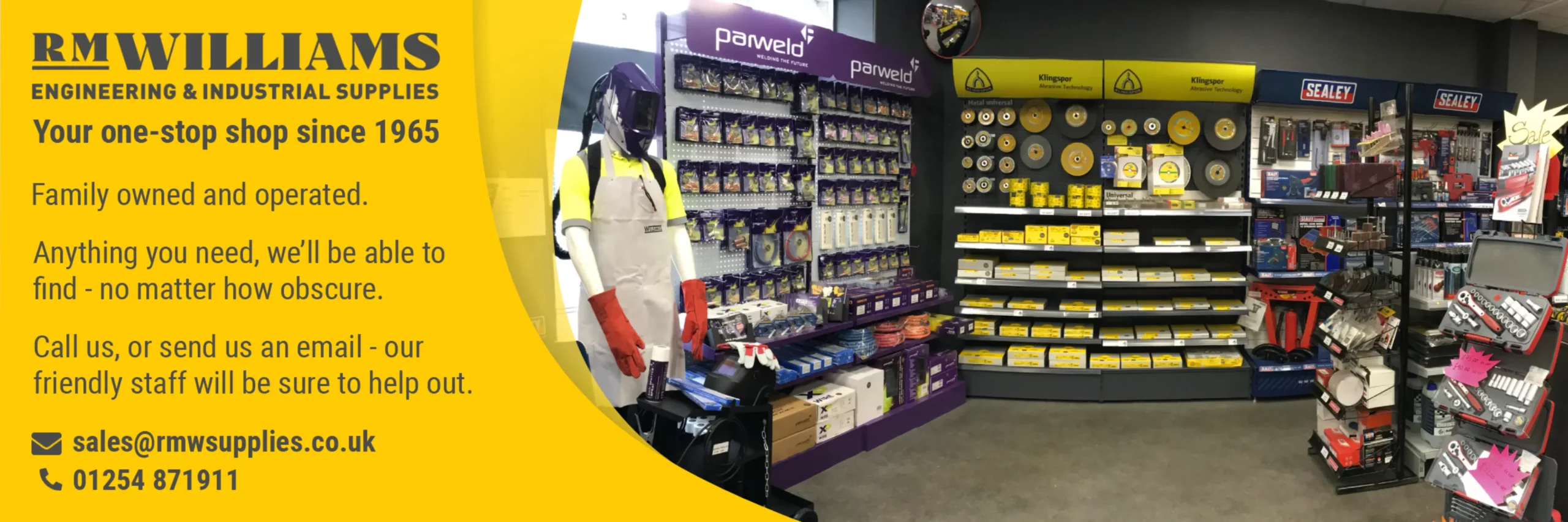 R.M. Williams is a small, family owned engineering & industrial supplies shop based in Accrington.