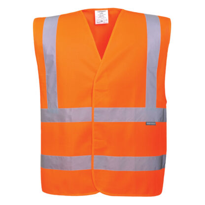 Orange Hi-Vis Velcro Waist Coat - 3XL (Equivalent to Portwest C470)