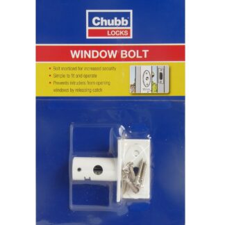 CHUBB 8001 White Window Lock Bolt with Screws
