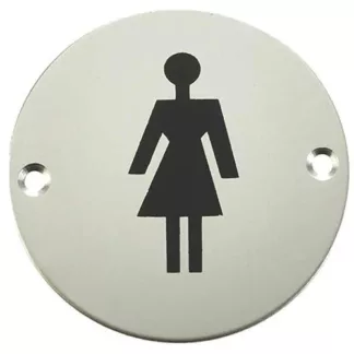 Female Symbol Toilet WC Engraved Sign 76mm