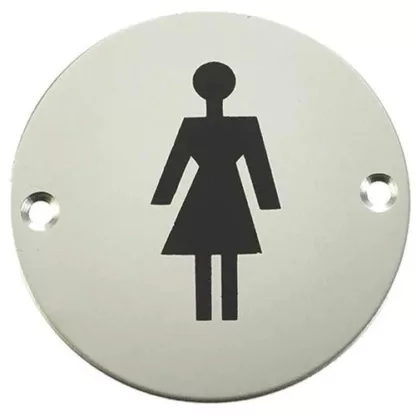 Female Symbol Toilet WC Engraved Sign 76mm