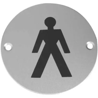 Male Symbol Toilet WC Engraved Sign 76mm