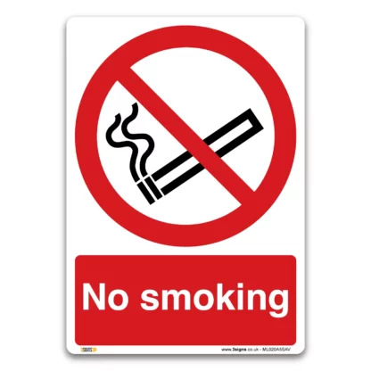 Spectrum Industrial No Smoking - Self-Adhesive Red Prohibited Sign