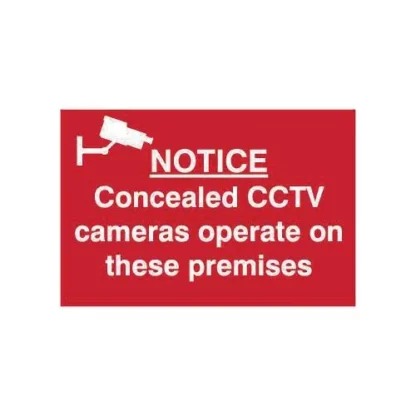 Notice Concealed CCTV Cameras Operate Sign