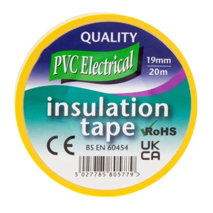 19mm x 33m Yellow Ultratape PVC Electrical Insulation Tape - Image 2