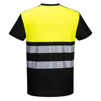 Portwest PW311 Black & Yellow Hi-Vis T-Shirt - Medium - Image 2