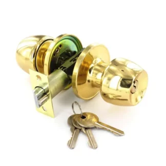 Entrance Door Knobset 60/70mm Polished Brass