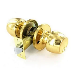 Passage Door Knobset 60/70mm Polished Brass