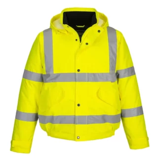 HI Vis Safety Yellow Bomber Jacket - Small