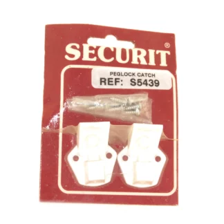 Securit S5439 Peg-Lock Magnetic Catch | White, 2-Pack
