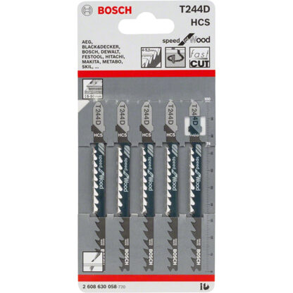 Bosch T244D Jigsaw Blade for Wood 4-50mm
