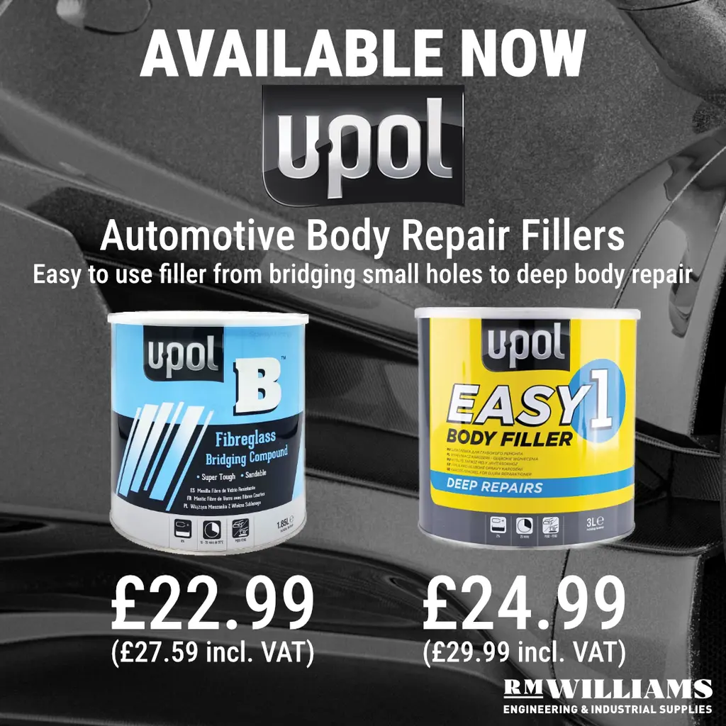 u-pol b fibre glass and easy 1 automotive body repair fillers now available