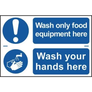Spectrum Industrial Food/Hands Only - Self-Adh. Mandatory Sign