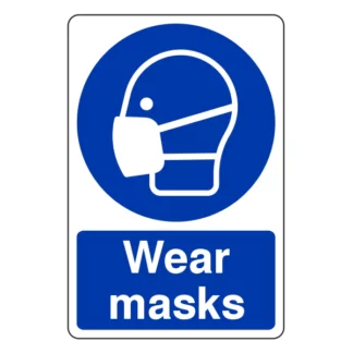 Spectrum Industrial Wear Mask - Self-Adhesive Blue Mandatory Sign