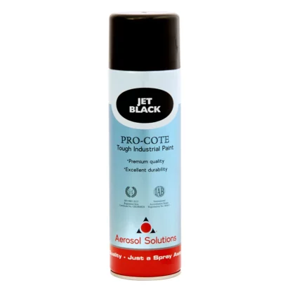 Pro-Cote - Jet Black, Tough Industrial Spray Paint - 500ml