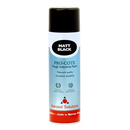 Pro-Cote - Matt Black, Tough Industrial Spray Paint - 500ml