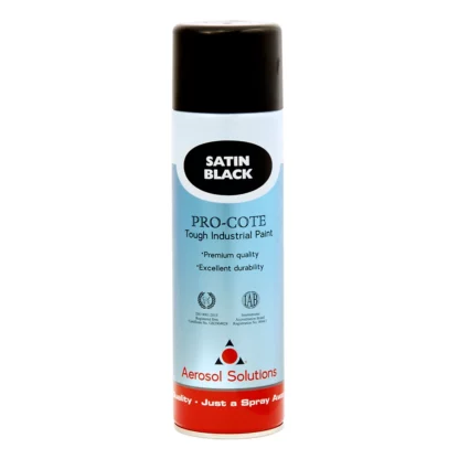 Pro-Cote - Satin Black, Tough Industrial Spray Paint - 500ml