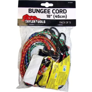 Heavy Duty Bungee Cord 45cm/18" 5 Pack, Black.