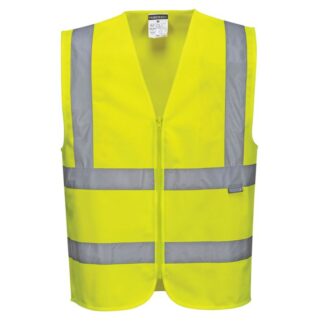Portwest C375 Yellow Hi-Vis Zipped Waist Coat - 2XL