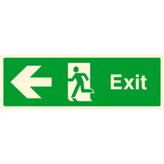 Spectrum Industrial Exit Left Arrow - Self-Adhesive Fire Safety
