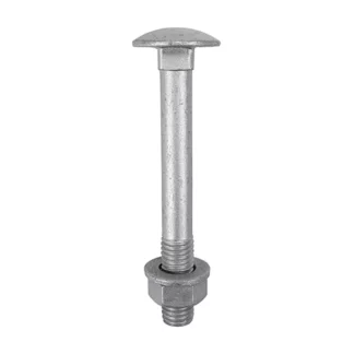 Carriage Bolt, Washer & Nut - Exterior Silver