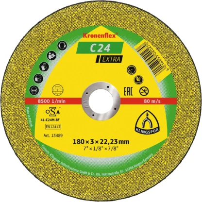 115mm x 2.5 x 22,23 Klingspor C 24 Extra Stone Cutting Wheel (Flat)
