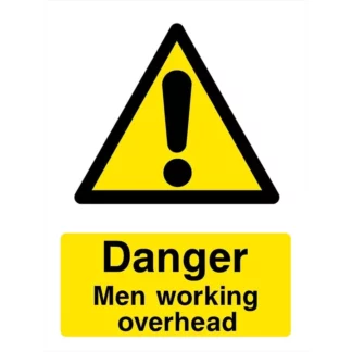 Spectrum Industrial Danger Working Overhead - Yellow Hazard Sign