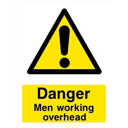 Spectrum Industrial Danger Working Overhead - Yellow Hazard Sign