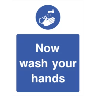 Spectrum Industrial Wash Hands - Self-Adhesive Mandatory Sign
