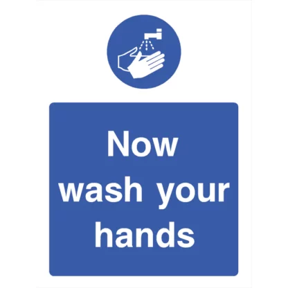 Spectrum Industrial Wash Hands - Self-Adhesive Mandatory Sign