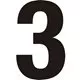 Sticky Number 3 75mm Black
