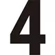 Sticky Number 4 75mm Black