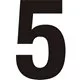 Sticky Number 5 75mm Black