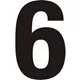 Sticky Number 6 75mm Black