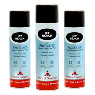 3x Bundle - Pro-Cote - Jet Black, Industrial Spray Paint - 500ml